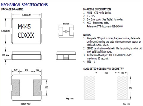 445C33E30M00000-20PF-30PPM-5032--20~70℃