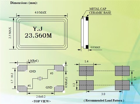 石英晶振,贴片晶振,YJ-4025mm晶振