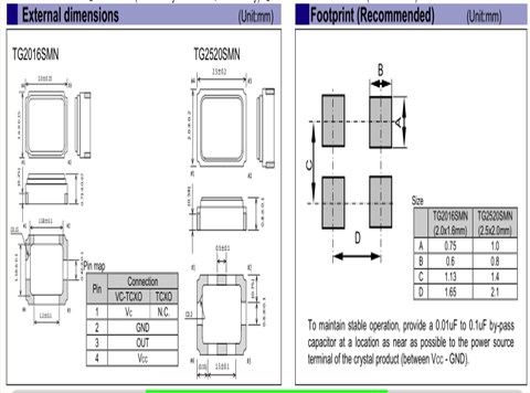 EPSON晶振,压控温补晶振,TG2016SMN晶振