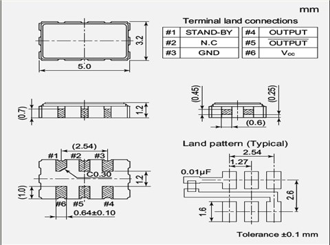 低相位抖动差分NP5032SA-100MHZ-NSC5400B晶振,日本进口NDK6G路由器晶振