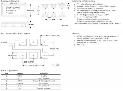 CTS晶振,差分晶振,656C晶振,656PL晶振
