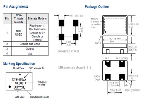 CTS晶振,有源晶振,680晶振,美国进口晶体振荡器