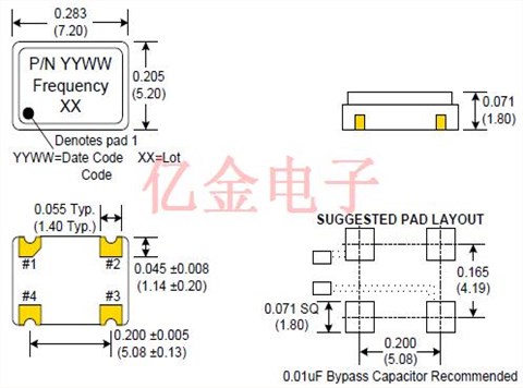 瑞斯克晶振,C32xx系列贴片时钟振荡器,C3292-24.000MHz晶振