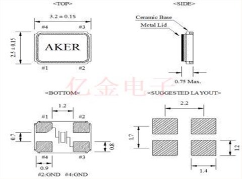 C3E-20.000-12-3030-X-R|AKER|3225|20MHz|30PPM|12PF|-40~85℃