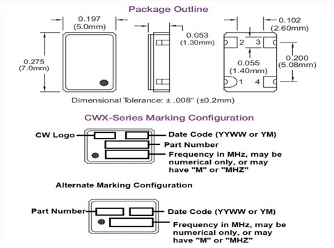 CWX823-012.288M,7050mm,ConnorWinfield,高稳定性晶振,12.288MHz