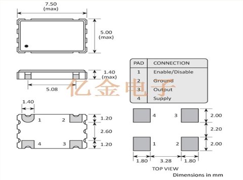 GXO-U108L/AI-33.333MHz,CMOS有源晶振,Golledge贴片晶振,GXO-U108L石英晶振