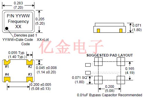 Crystek晶振,C33xx系列时钟晶体振荡器,C3392-16.000MHz晶振