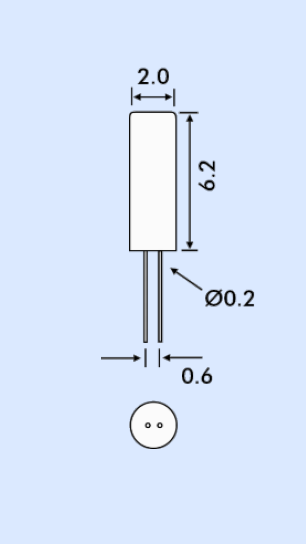 EOURQUARTZ晶振,2*632.768K小体积圆柱晶振,通讯设备晶振